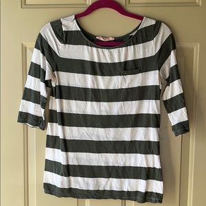 Hunter green stripped shirt